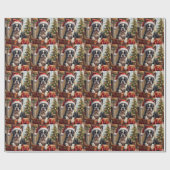 Dappere Boston Terrier-hond Kerstcadeau Cadeaupapier (Vlak)