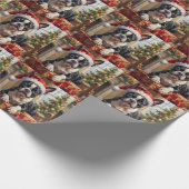 Dappere Boston Terrier-hond Kerstcadeau Cadeaupapier (Hoek)