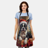 Dappere Boston Terrier Hond Kerstcadeau Schort (Gedragen)