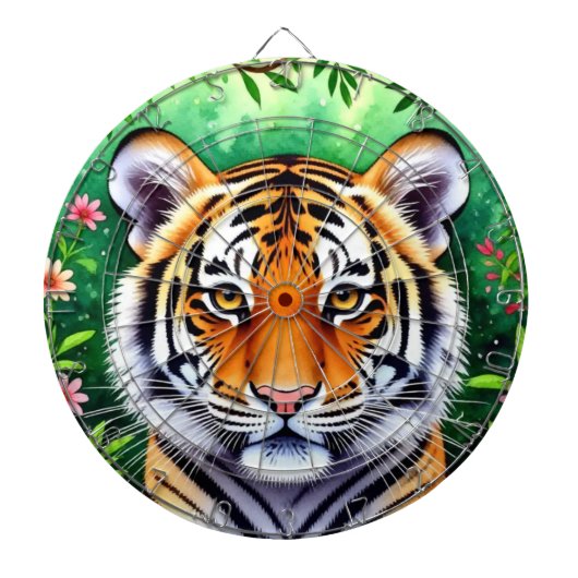 Dappere botanische tijgerwelp dartbord (Voorkant)