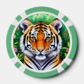 Dappere botanische Tijgerwelp Poker Chips (Achterkant)