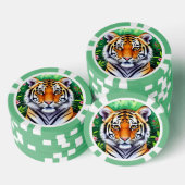 Dappere botanische Tijgerwelp Poker Chips (Opstapeling)