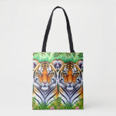 Dappere Botanische Tijgerwelp Tote Bag (Voorkant)