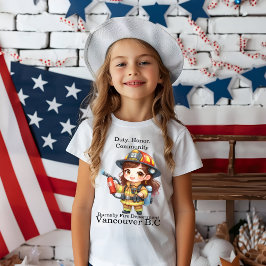 Dappere brandweerman in heldere versnelling t-shirt