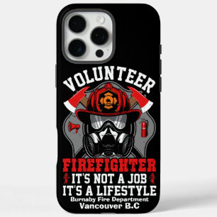 Dappere brandweerman klaar voor actie in levendige iPhone 16 pro max hoesje