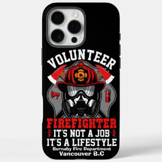 Dappere brandweerman klaar voor actie in levendige iPhone 16 pro max hoesje