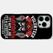 Dappere brandweerman klaar voor actie in levendige Case-Mate iPhone case (Achterkant (horizontaal))