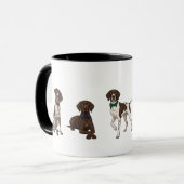 Dappere Duitse Staande Hond Strikdas Hond Mok (Voorkant links)