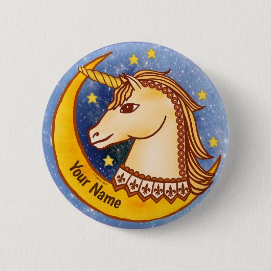 Dappere Eenhoorn pin Ronde Button 5,7 Cm (Voorkant)