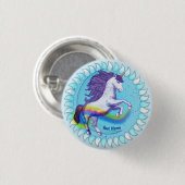 Dappere Eenhoorn Ronde Button 3,2 Cm (Voorkant /achterkant)
