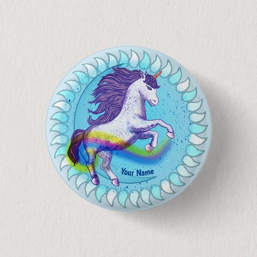 Dappere Eenhoorn Ronde Button 3,2 Cm (Voorkant)