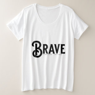 dappere, eenvoudige script trendy citaten grote maat t-shirt