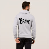 dappere, eenvoudige script trendy citaten hoodie (Achterkant volledig)