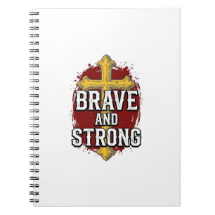 Dappere en Sterke Vintage Kruis Shirt Ontwerp_1 Notitieboek