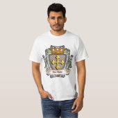 Dappere familiewapen achternaam t-shirt (Voorkant volledig)