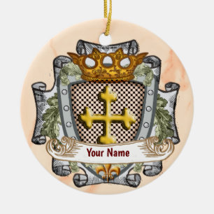 Dappere familiewapens familienaam keramisch ornament