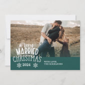 Dappere Foto Een heel getrouwd Kerstmis Feestdagenkaart (Voorkant)