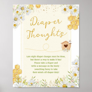 Dappere gedachten bije Honeycomb Baby shower Sprin Poster