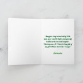 Dappere groene konijn met klavertjes St. Patrick's Kaart (Binnen)