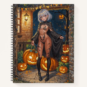 Dappere Halloween Meisje Trick or Treat Bodypainti Notitieboek
