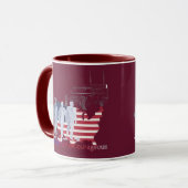 Dappere harten maroon mok (Voorkant links)