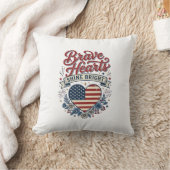 Dappere Harten Patriottisch Vintage Bloemend Shirt Kussen (Deken)
