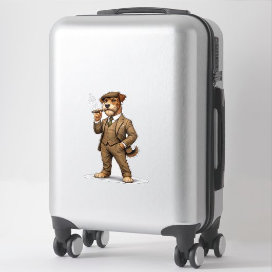 Dappere Heren Hond Sticker (Koffer)