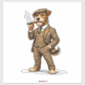 Dappere Heren Hond Sticker (Vel)