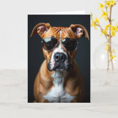Dappere Hond Papa Dag Kaart (Gele Bloem)