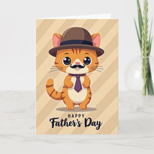 Dappere Kat Vaderdag kaart (Voorkant)