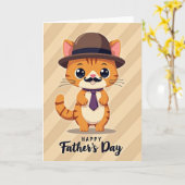Dappere Kat Vaderdag kaart (Gele Bloem)