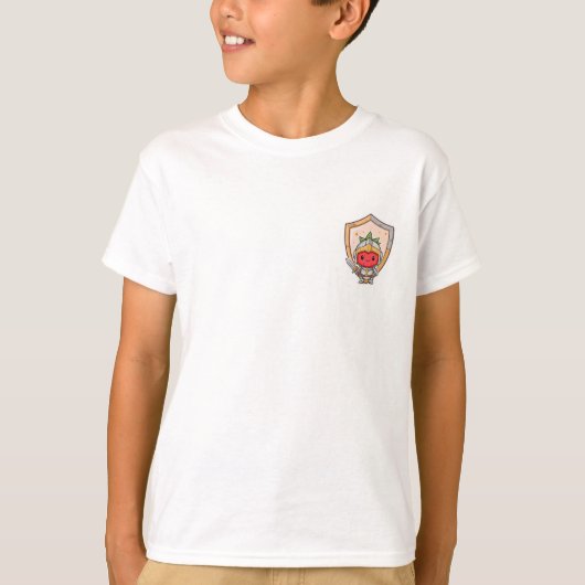 Dappere Kleine Aardbei Ridder Kinderen T-shirt (Voorkant)