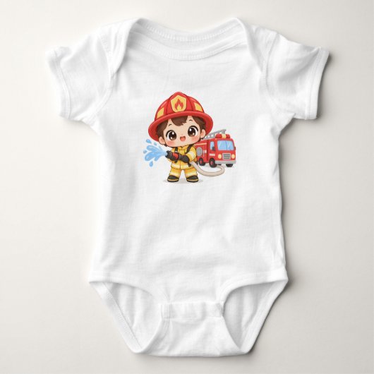 Dappere Kleine Brandweerman Romper (Voorkant)