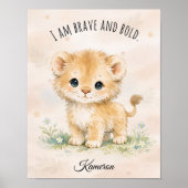 Dappere Kleine Leeuw “Ik Ben Dapper En Moedig” Poster (Voorkant)