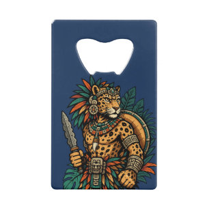 Dappere krijger van de Jaguarstam Creditkaart Flessenopener