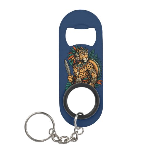 Dappere krijger van de Jaguarstam Mini Flessenopener (Voorkant)