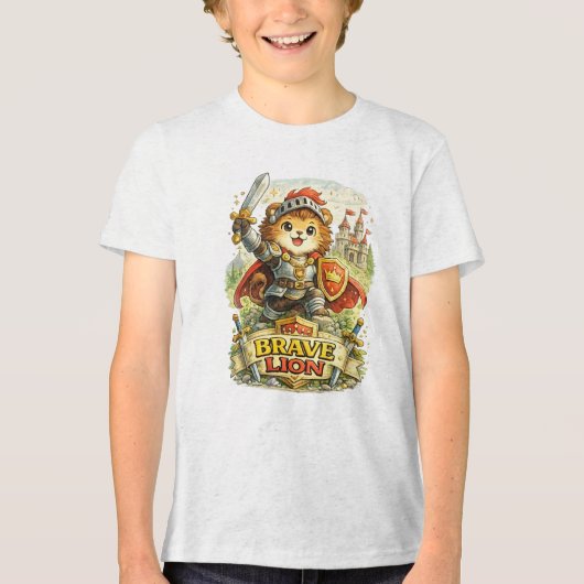 Dappere Leeuw Tri-Blend Shirt (Voorkant)