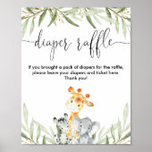 Dappere loterij teken schattige safari's groener poster (Voorkant)