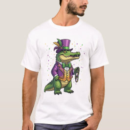Dappere Mardi Gras Alligator Masquerade Pak & Das  T-shirt