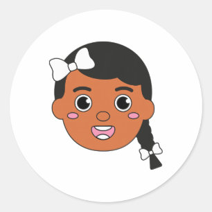 Dappere meisje Zwarte Geschiedenis Maand Vrouwen A Ronde Sticker