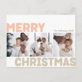 Dappere moderne vrolijk kerstfeest jaaroverzicht 3 feestdagenkaart (Voorkant)