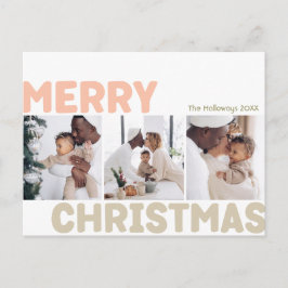 Dappere moderne vrolijk kerstfeest jaaroverzicht 3 feestdagenkaart