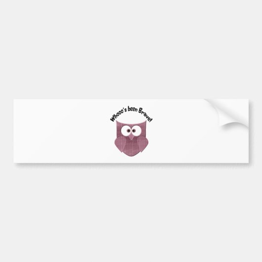 Dappere Moppige Roze Uil Bumpersticker (Voorkant)