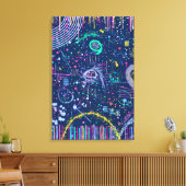 Dappere Ontdekkingsreiziger: Abstract Maximalisme Canvas Afdruk (Insitu (Woonkamer))