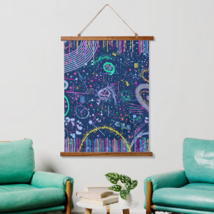 Dappere Ontdekkingsreiziger: Abstract Maximalisme Hangend Wandkleed
