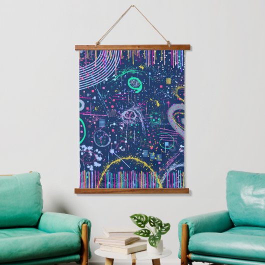 Dappere Ontdekkingsreiziger: Abstract Maximalisme Hangend Wandkleed (Woonkamer)