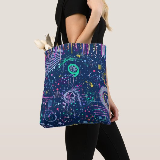 Dappere Ontdekkingsreiziger: Abstract Maximalisme Tote Bag (Dichtbij)