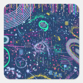 Dappere Ontdekkingsreiziger: Abstract Maximalisme Vierkante Sticker (Voorkant)