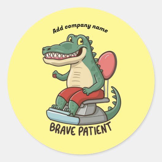 Dappere patiënt Crocodail tandarts voor kinderen Ronde Sticker (Voorkant)