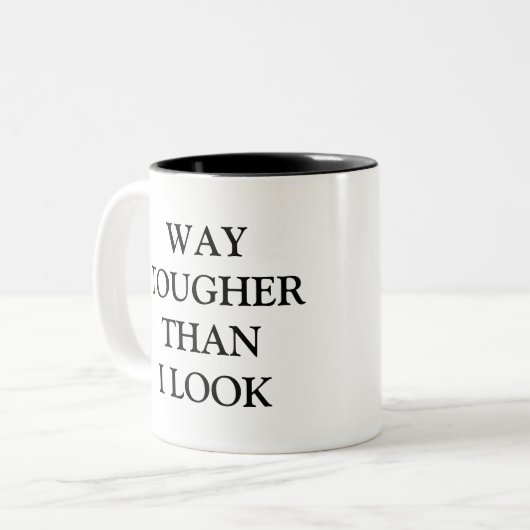 Dappere Pommerse "veel harder dan ik eruit zie" Tweekleurige Koffiemok (Voorkant links)